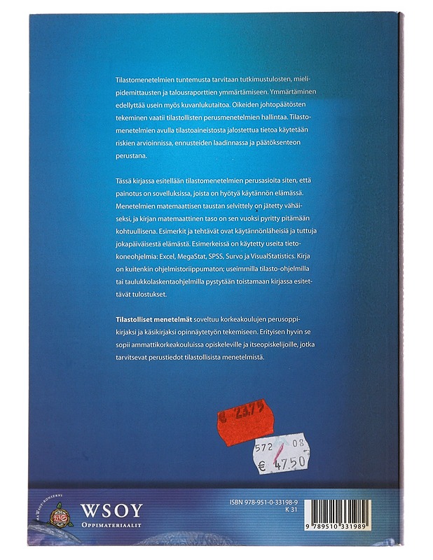Tilastolliset menetelmät - Holopainen, Martti - Opetusmateriaaleja ympäristökasvatukseen - 10105486791 - 1