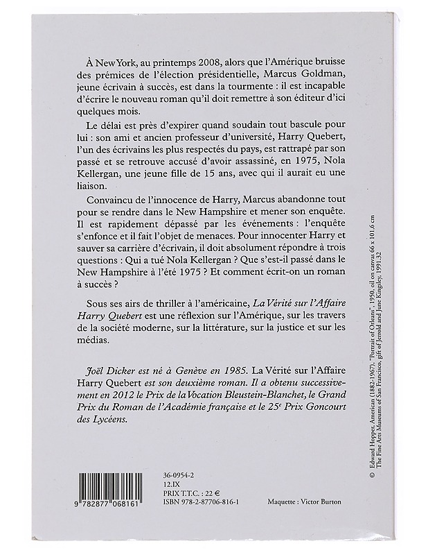 La vérité sur l'affaire Harry Quebert : roman - Joël Dicker - Romaanit ja novellit - 10105486798 - 1
