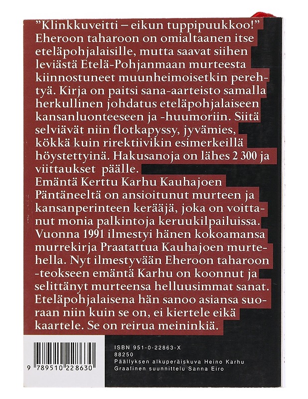 Eheroon, taharoon = Etelä-Pohjanmaan murteen sanakirja - Kerttu Karhu - Tietokirjat ja oppaat - 10105487006 - 1
