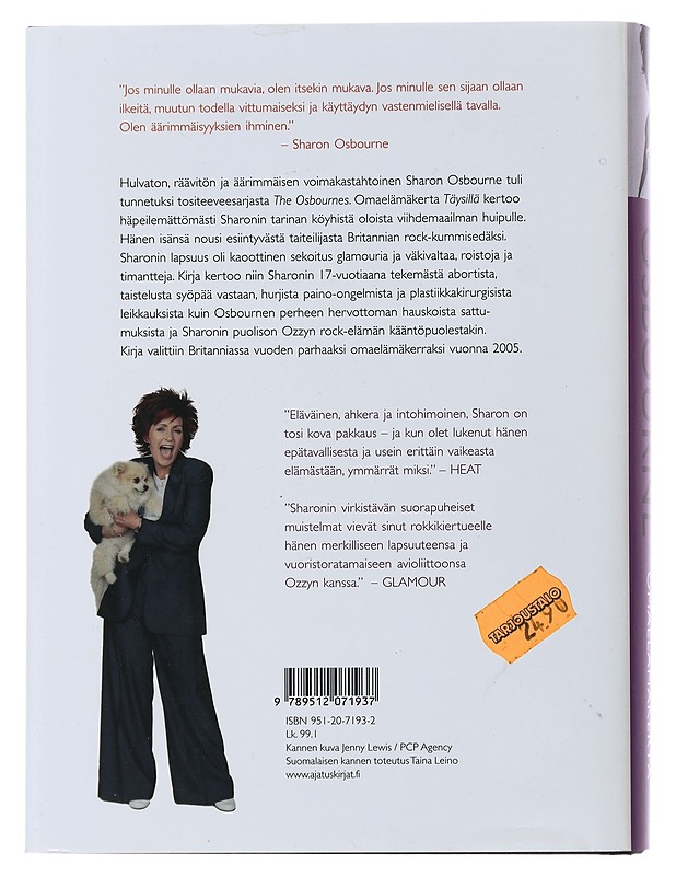 Täysillä : omaelämäkerta - Osbourne, Sharon - Elämäkerrat ja muistelmat - 10105487078 - 1