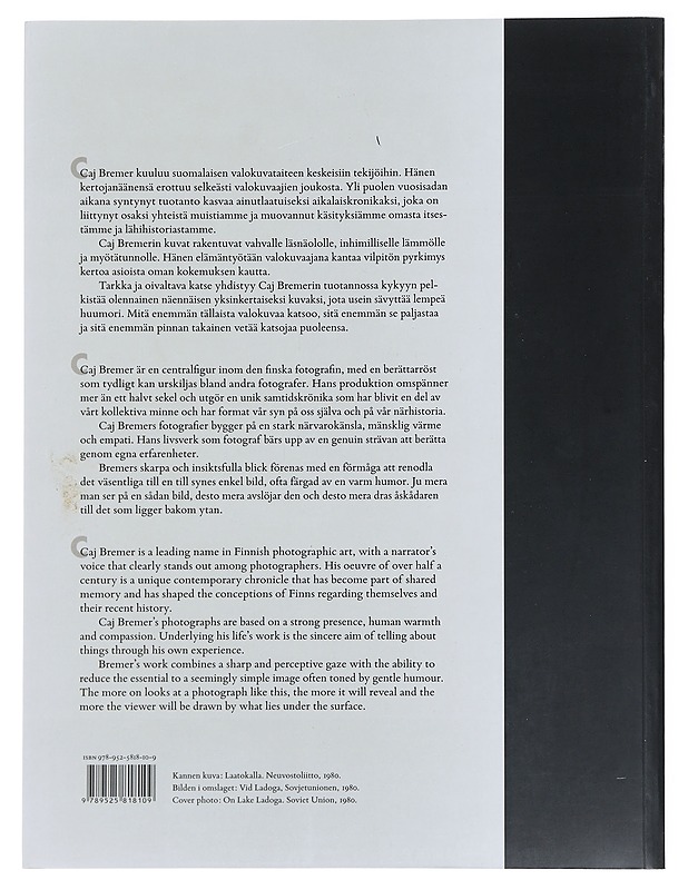 Caj Bremer : valokuvaaja = photographer = fotograf - Bremer, Caj   - Historiakirjat - 10105487485 - 1