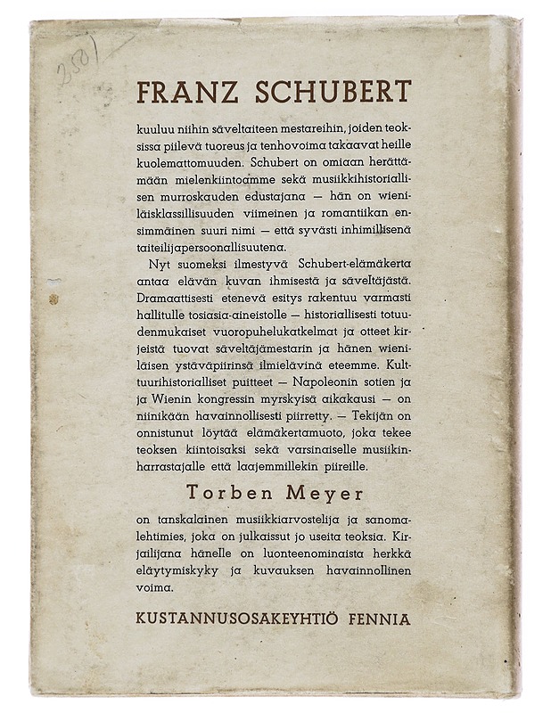 Franz Schubert - Torben Meyer - Elämäkerrat ja muistelmat - 10105487551 - 1