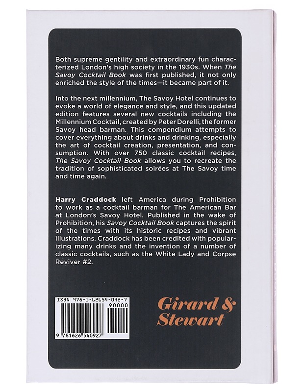 The Savoy Cocktail Book - Craddock, Harry - Ruokakirjat - 10105487628 - 1
