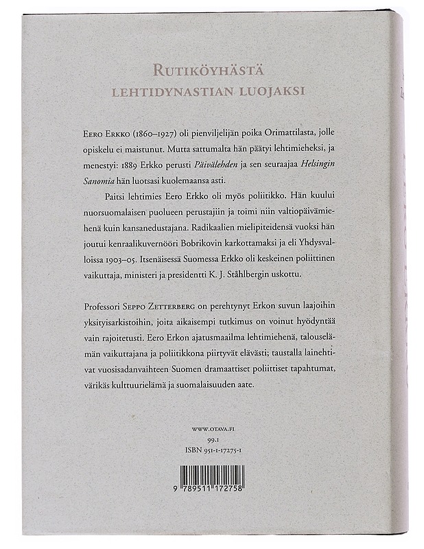 Eero Erkko - Seppo Zetterberg - Elämäkerrat ja muistelmat - 10105487649 - 1