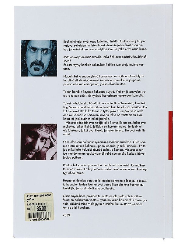 Frank Zappa - Zappa, Frank - Elämäkerrat ja muistelmat - 10105487857 - 1