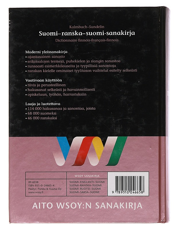 Suomi-ranska-suomi-sanakirja - Kalmbach, Jean-Michel - Tietokirjat ja oppaat - 10105488053 - 1
