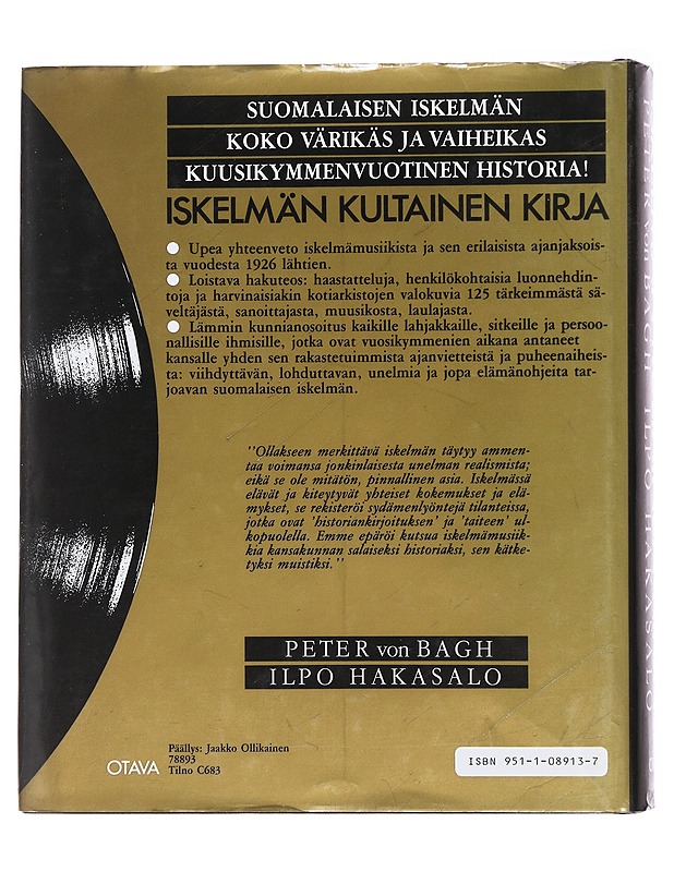 Iskelmän Kultainen Kirja - Tietokirjat - 10105488081 - 1