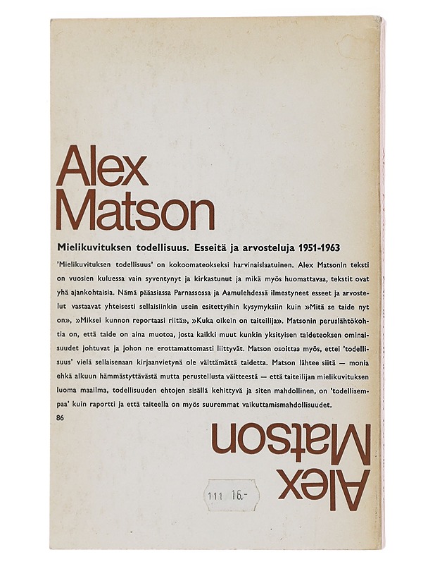 Mielikuvituksen todellisuus - Matson, Alex - Romaanit ja novellit - 10105488111 - 1