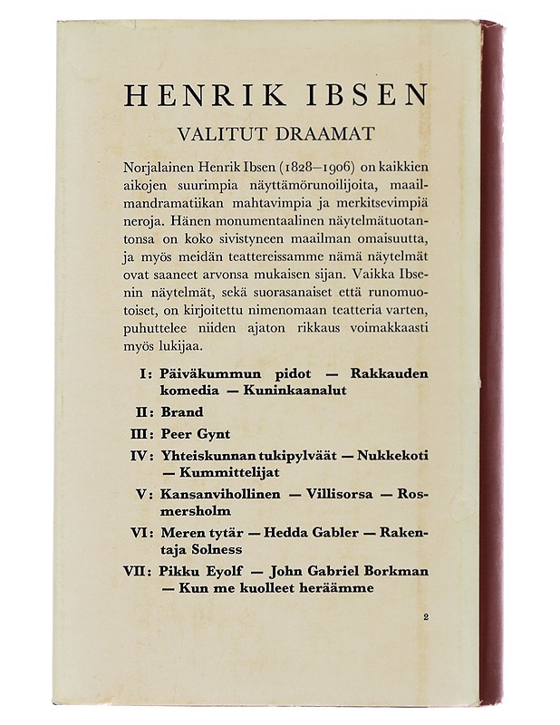 Valitut Draamat 1-7 - Ibsen, Henrik - Romaanit ja novellit - 10105488188 - 1