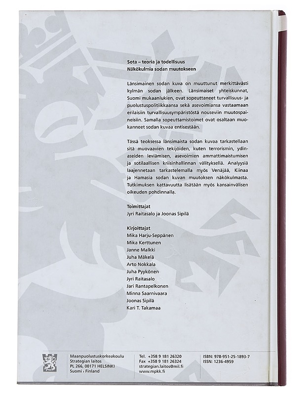 Sota - teoria ja todellisuus - Raitasalo, Jyri - Tietokirjat ja oppaat - 10105488250 - 1