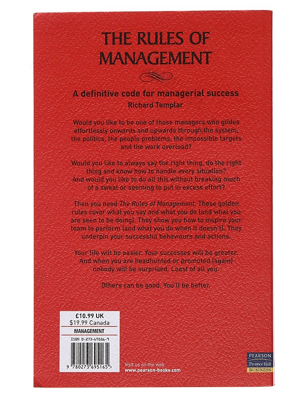 The rules of management : a definitive code for managerial success - Richard Templar - Tietokirjat ja oppaat - 10105488349 - 1