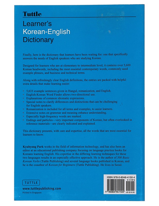 Learner's Korean-English Dictionary - Matkaoppaat ja sanakirjat - 10105488413 - 1