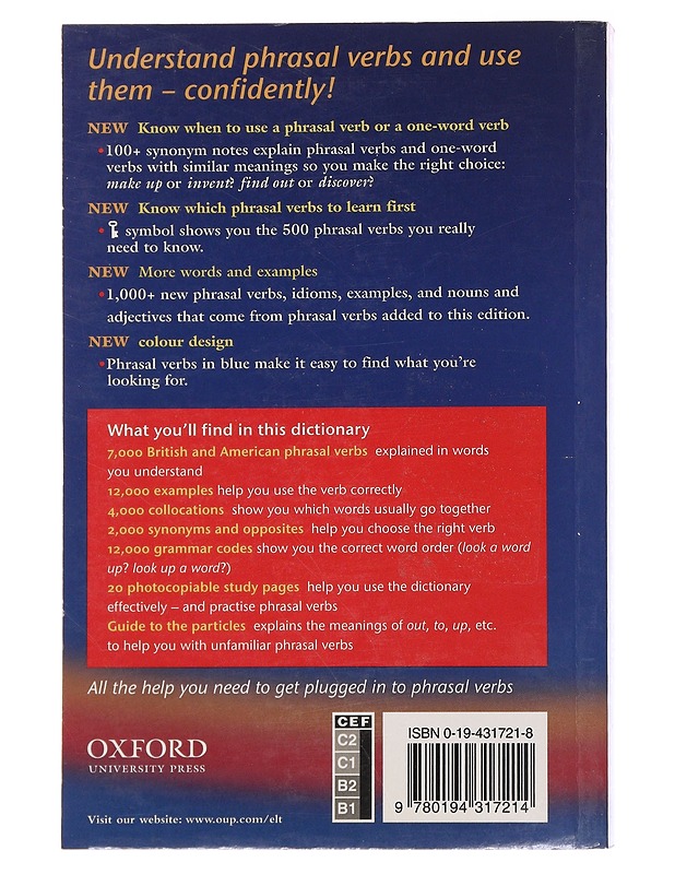 Oxford phrasal verbs : dictionary for learners of english - McIntosh, Colin - Tietokirjat ja oppaat - 10105488429 - 1