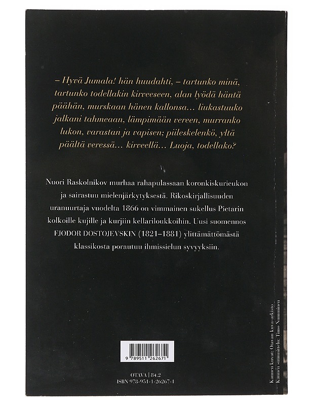 Rikos ja rangaistus : romaani - Dostojevski, F. M. - Romaanit ja novellit - 10105488438 - 1