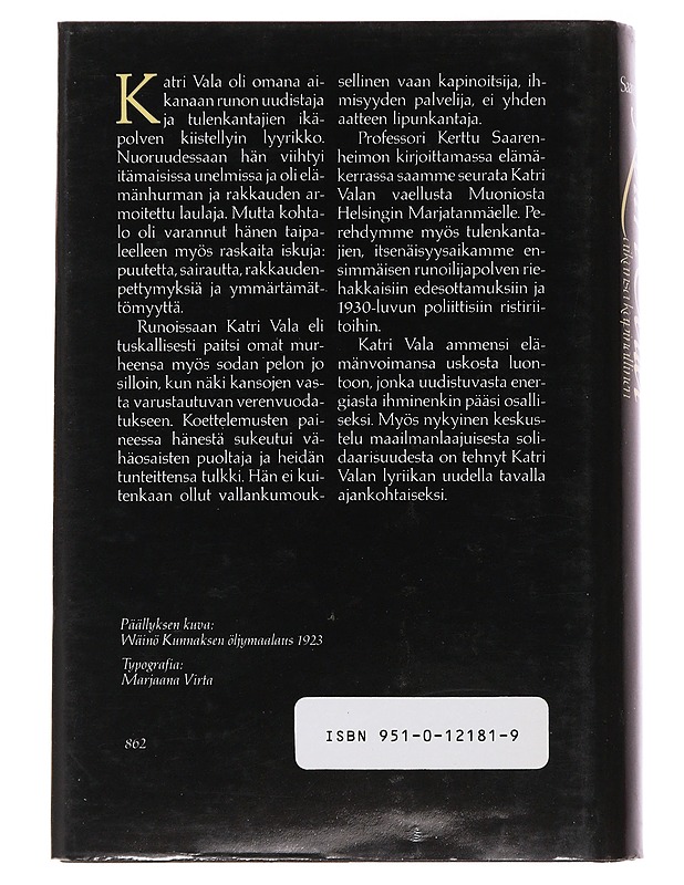 Katri Vala aikansa kapinallinen - Kerttu Saarenheimo - Elämäkerrat ja muistelmat - 10105488547 - 1