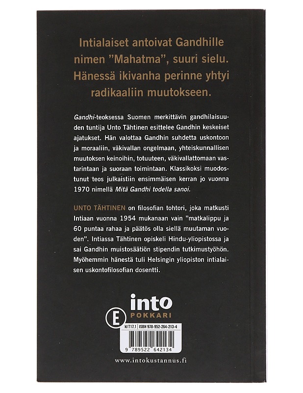 Gandhi - Unto Tähtinen - Elämäkerrat ja muistelmat - 10105488575 - 1
