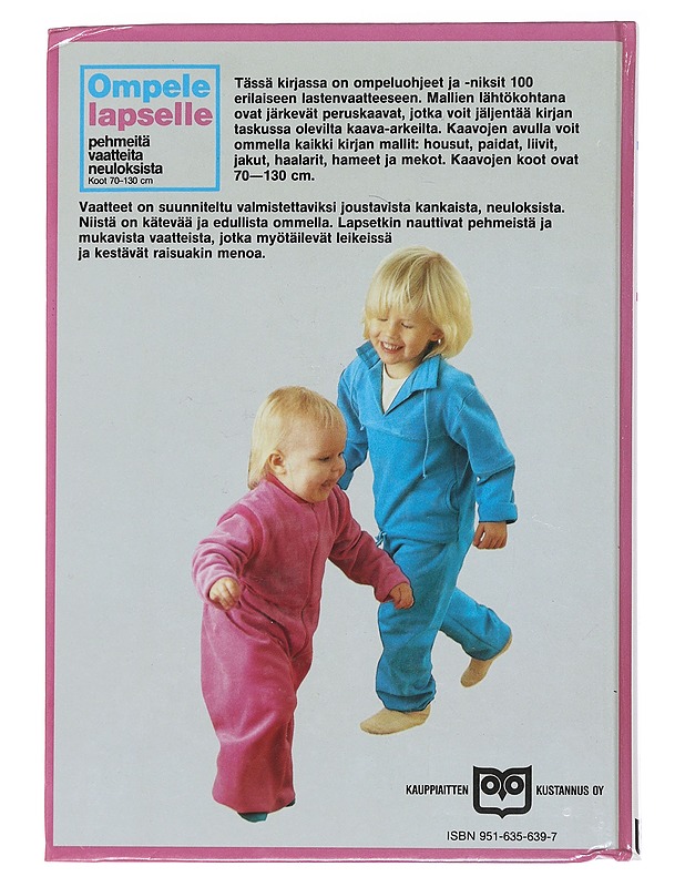 Ompele lapselle : pehmeitä vaatteita neuloksista : koot 70-130 cm - Lennartsson, Åsa - Kirja lahjaksi - 10105488685 - 1