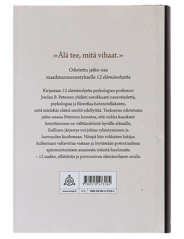 12 uutta elämänohjetta : järjestyksen jälkeen - Peterson, Jordan B. - Tietokirjat ja oppaat - 10105489089 - 1
