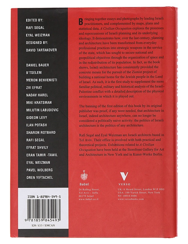 A civilian occupation : the politics of Israeli architecture - Segal, Rafi - Historiakirjat - 10105489170 - 1