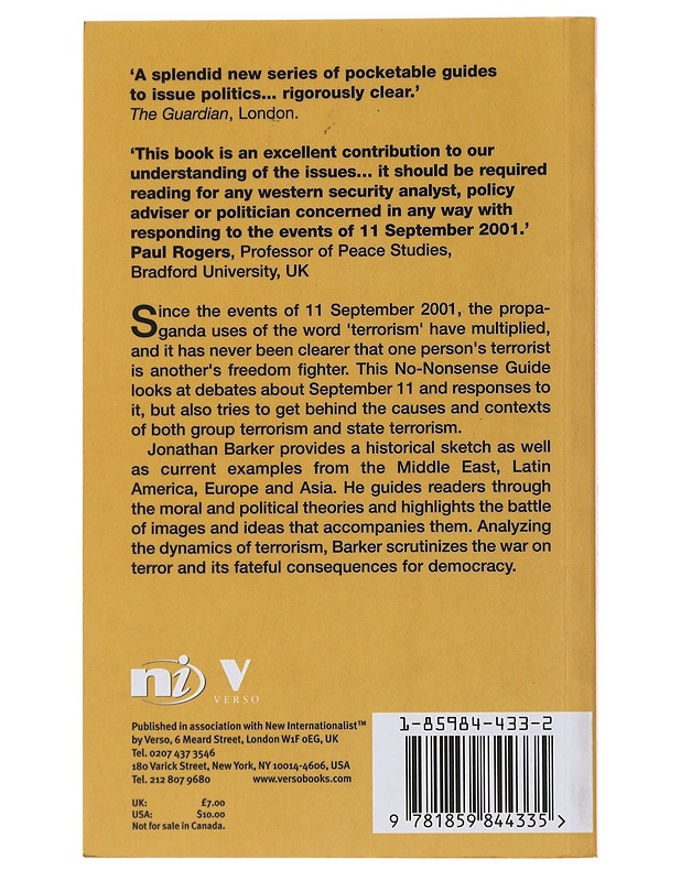 The no-nonsense guide to terrorism - Jonathan Barker - Tietokirjat ja oppaat - 10105489600 - 1