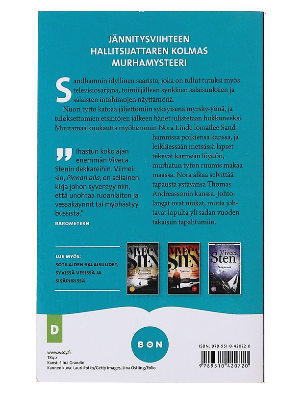 Pinnan alla - Sten, Viveca - Jännitys ja dekkarit - 10105489731 - 1