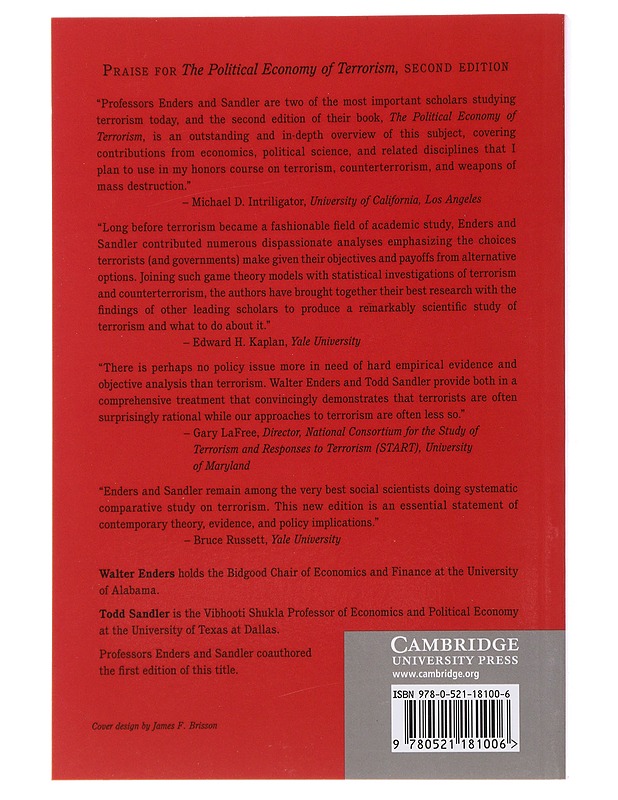 The Political Economy of Terrorism - Walter Enders, Todd Sandler - Tietokirjat ja oppaat - 10105489764 - 1