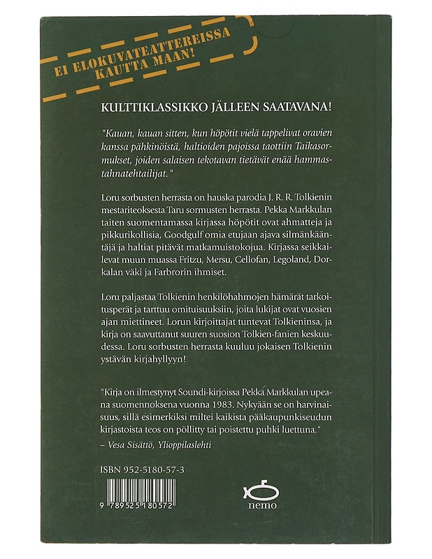 Loru sorbusten herrasta - Henry N. Beard, Douglas C. Kenney   - Fantasia- ja scifi - 10105489890 - 1