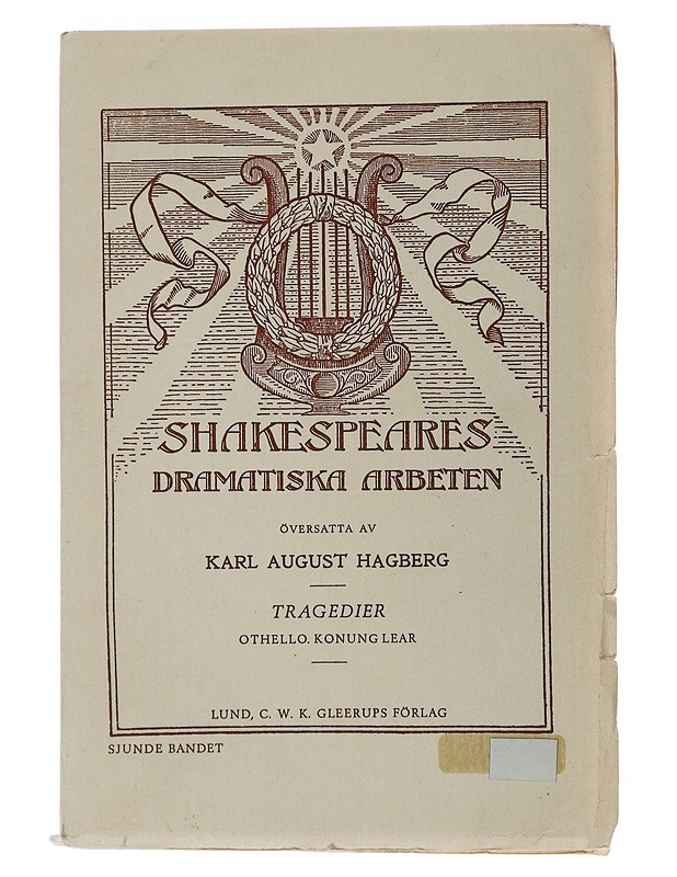 Shakespeares dramatiska arbeten : Tragedier - Karl August Hagberg - Runot ja näytelmät - 10105489901 - 0