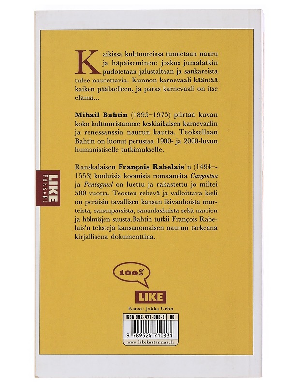 François Rabelais : keskiajan ja renessanssin nauru - Bahtin, Mihail - Historiakirjat - 10105489987 - 1