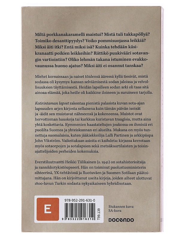 Kotirintaman lapset - Heikki Tiilikainen - Elämäkerrat ja muistelmat - 10105489990 - 1