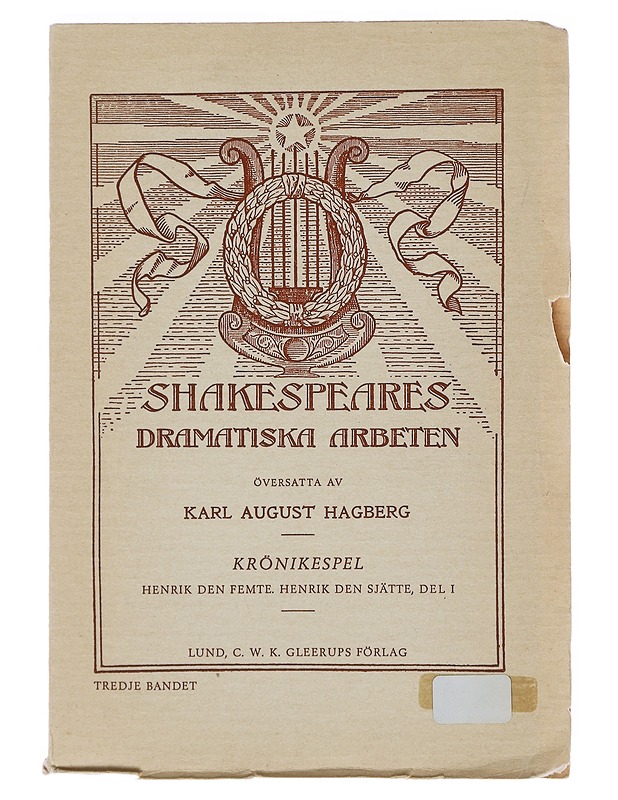 Shakespeares dramatiska arbeten : Krönikespel - Karl August Hagberg - Runot ja näytelmät - 10105490053 - 0