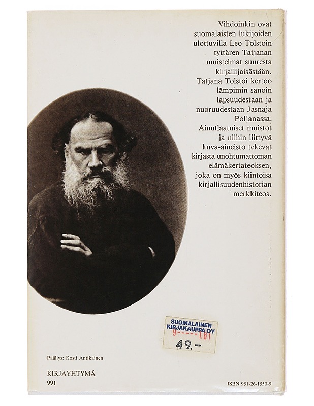 Isäni Leo Tolstoi - Tatjana Tolstoi - Elämäkerrat ja muistelmat - 10105490152 - 1