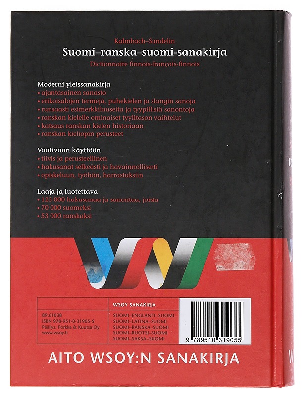 Suomi-ranska-suomi-sanakirja - Kalmbach, Jean-Michel - Tietokirjat ja oppaat - 10105490467 - 1