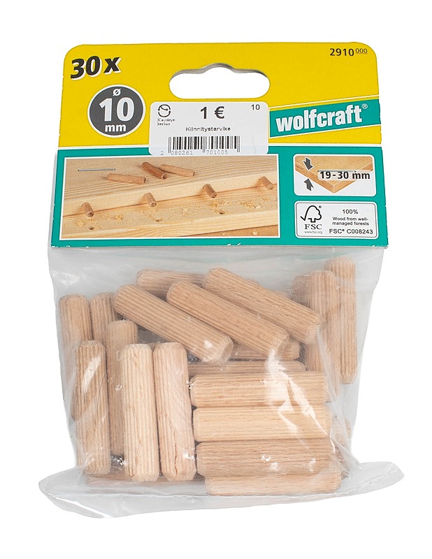 WOLFCRAFT puutappi, 30 kpl - Rakennustarvikkeet - 10105490547 - 0