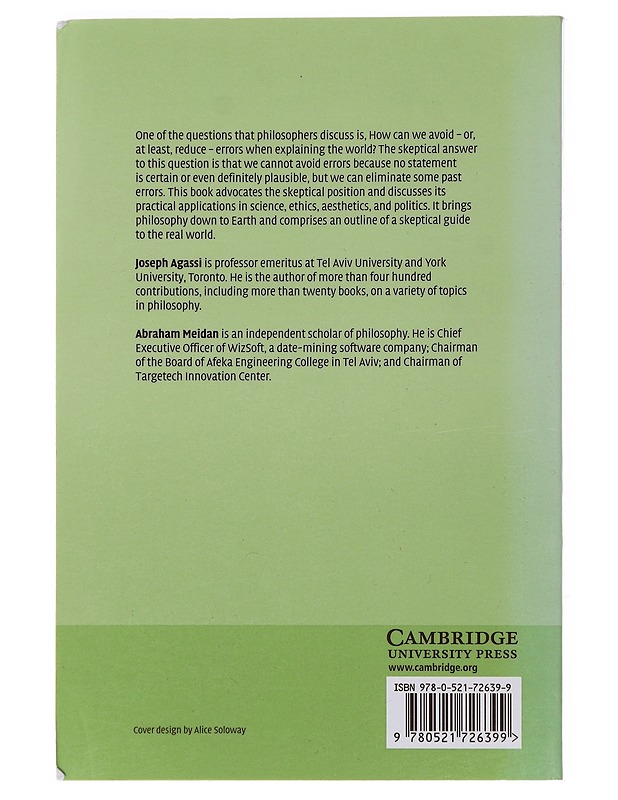 Philosophy from a skeptical perspective - Agassi, Joseph - Tietokirjat ja oppaat - 10105490631 - 1