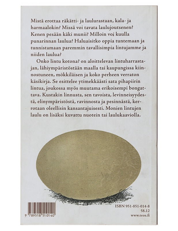 Onko lintu kotona? - Linnilä, Kai, Savikko, Sari - Tietokirjat ja oppaat - 10105490697 - 1