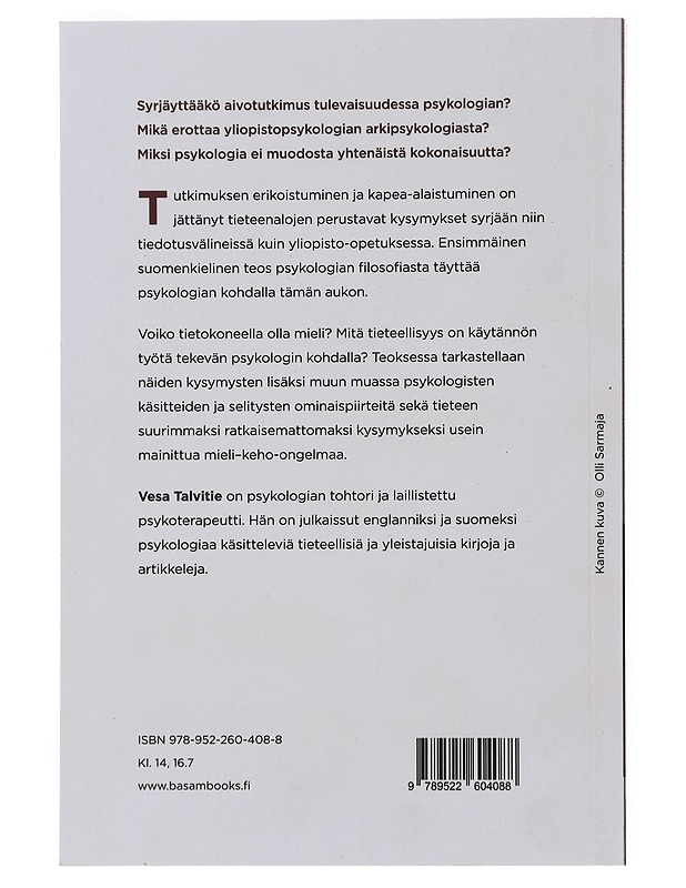 Arkipsykologiasta aivotutkimukseen : kysymyksiä psykologian filosofiasta - Vesa Talvitie - Tietokirjat ja oppaat - 10105490729 - 1
