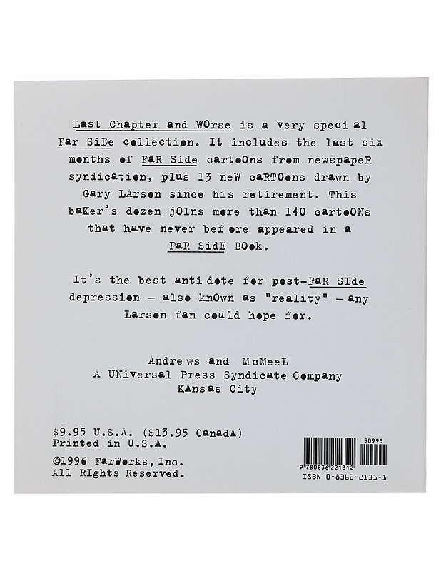 Last chapter and worse : a Far Side collection - Larson, Gary - Sarjakuvat - 10105490753 - 1
