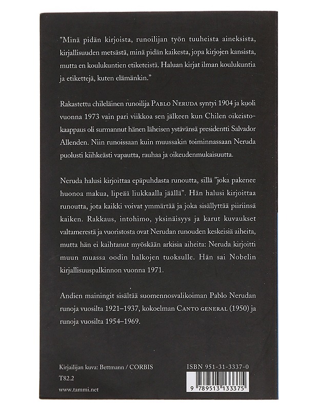 Andien mainingit - Neruda, Pablo - Romaanit ja novellit - 10105490772 - 1