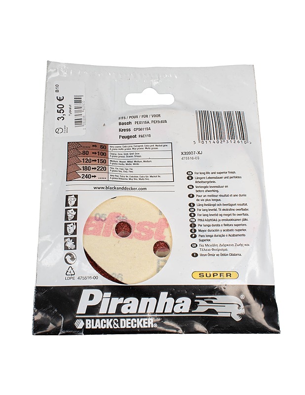 BLACK AND DECKER Piranha X32007 hiomapaperisarja - Muut urheiluvälineet ja vapaa-aika - 10105490783 - 1