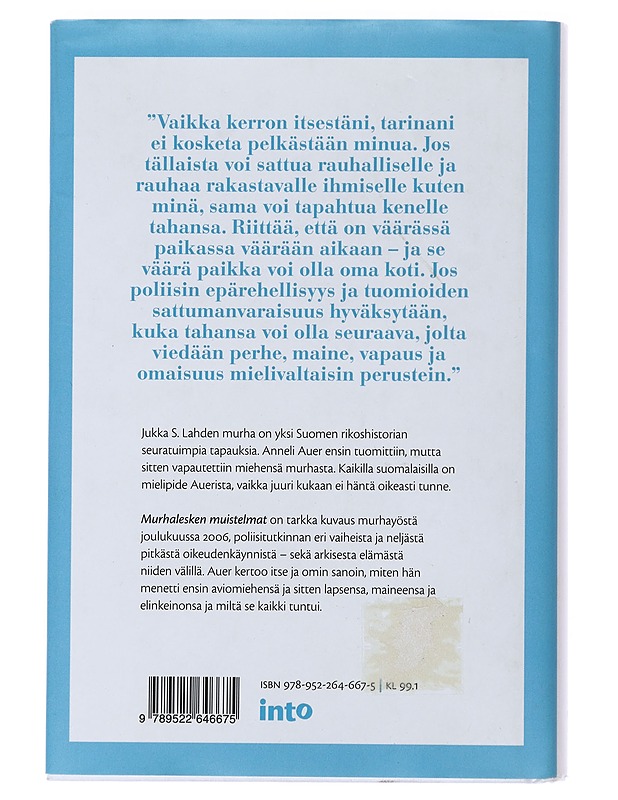 Murhalesken muistelmat - Auer, Anneli - Elämäkerrat ja muistelmat - 10105490821 - 1