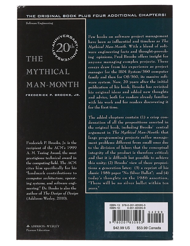 The mythical man-month : essays on software engineering - Frederick P. Brooks Jr - Romaanit ja novellit - 10105490849 - 1