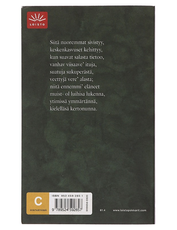 Kalevala savon kielellä - Lehmonen, Matti - Runot ja näytelmät - 10105490901 - 1