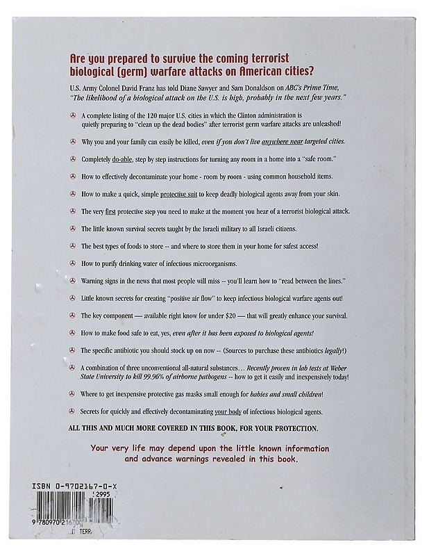 Bioterrorism: Secrets for Survival - Long, Duncan - Tietokirjat ja oppaat - 10105491037 - 1