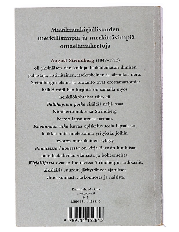 Palkkapiian poika - Strindberg, August - Elämäkerrat ja muistelmat - 10105491121 - 1