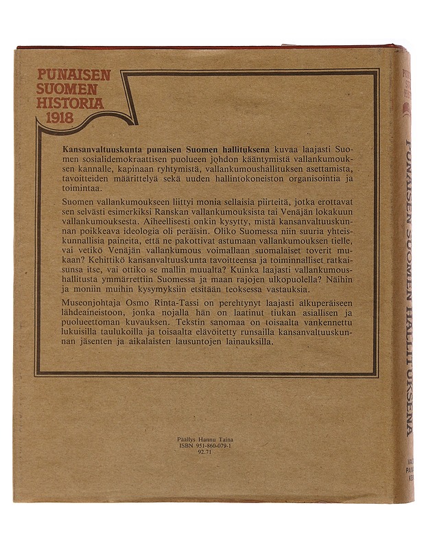 Kansanvaltuuskunta punaisen Suomen hallituksena - Osmo Rinta-Tassi - Historiakirjat - 10105491285 - 1