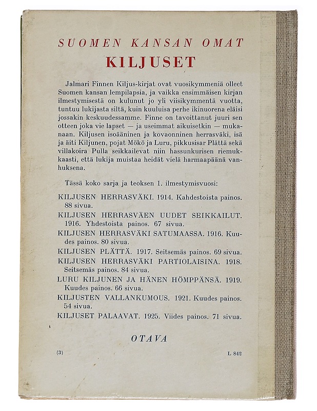 Kiljusen herrasväki - Finne, Jalmari - Lastenkirjat - 10105491371 - 1