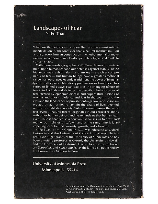 Landscapes of fear - Yi-fu Tuan - Tietokirjat ja oppaat - 10105491394 - 1