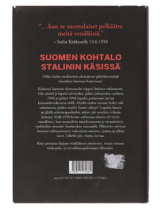 Stalin ja Suomen kohtalo - Rentola, Kimmo - Historiakirjat - 10105491480 - 1