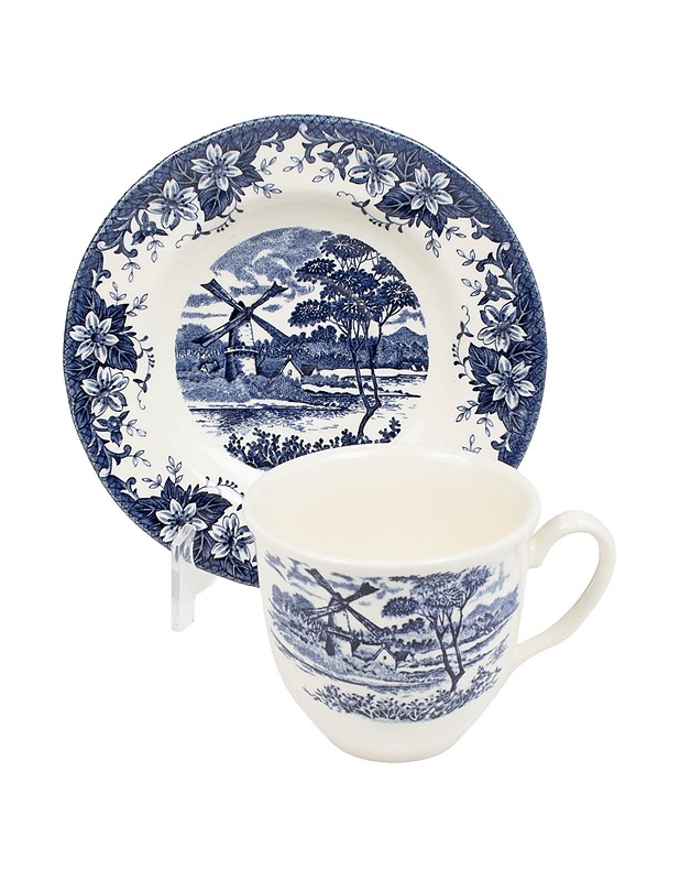 CLAYTAN Windmill Blue kahvikuppi ja aluslautanen - Lautaset ja kulhot - 10105491862 - 1